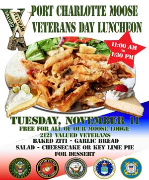 Moose 2121-valued vet lunch